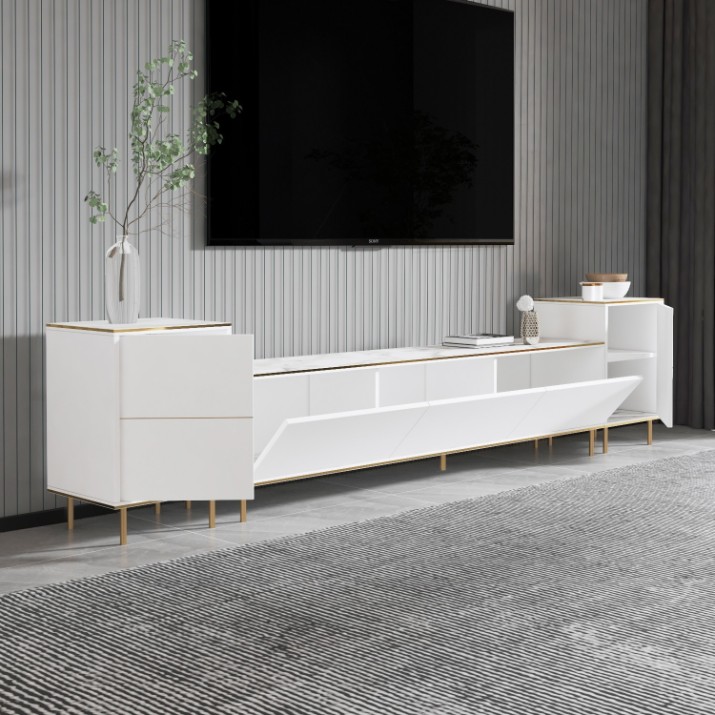 Comodă TV Hanah Home Imaj Marble White