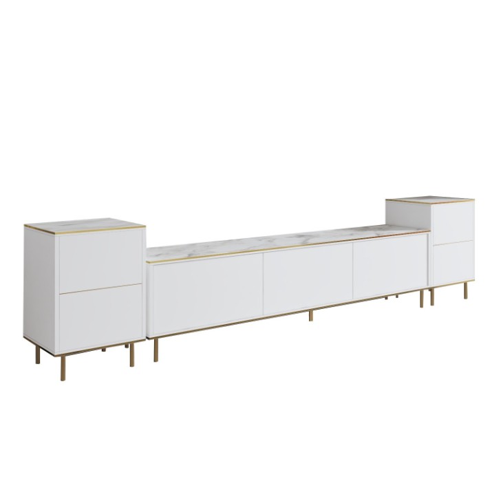 Comodă TV Hanah Home Imaj Marble White