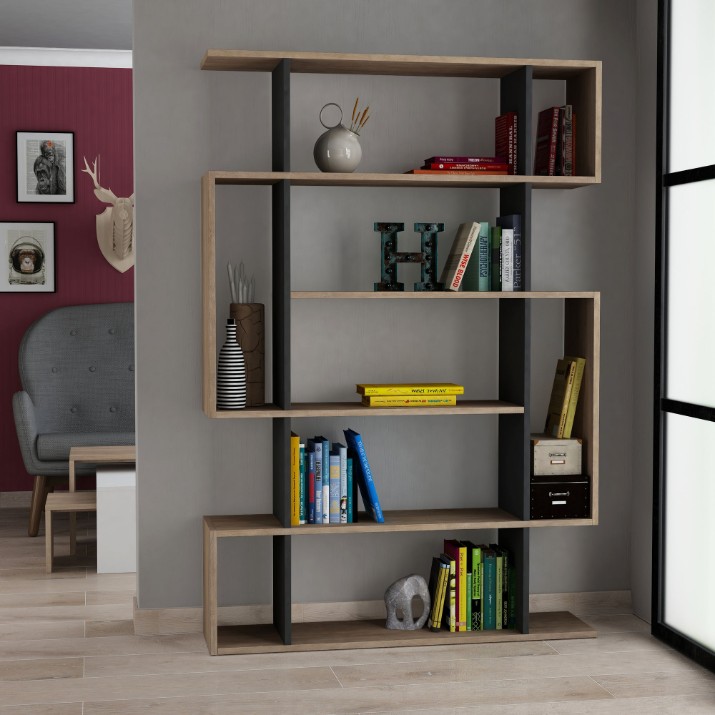 Стеллаж Hanah Home Mito Sonoma Oak Anthracite