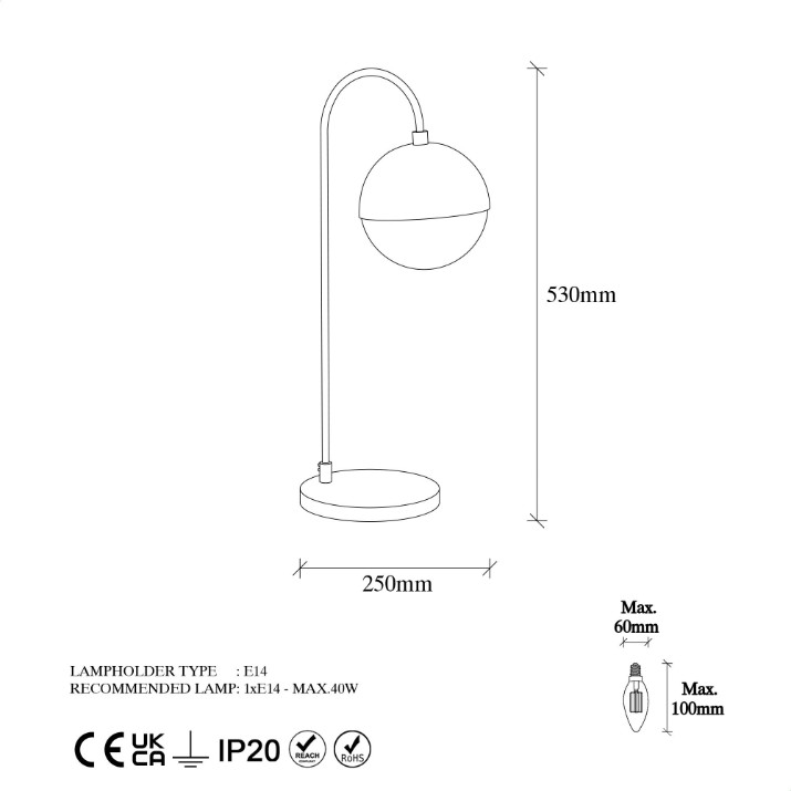 Veioză birou Opviq Horn 12202 Gold