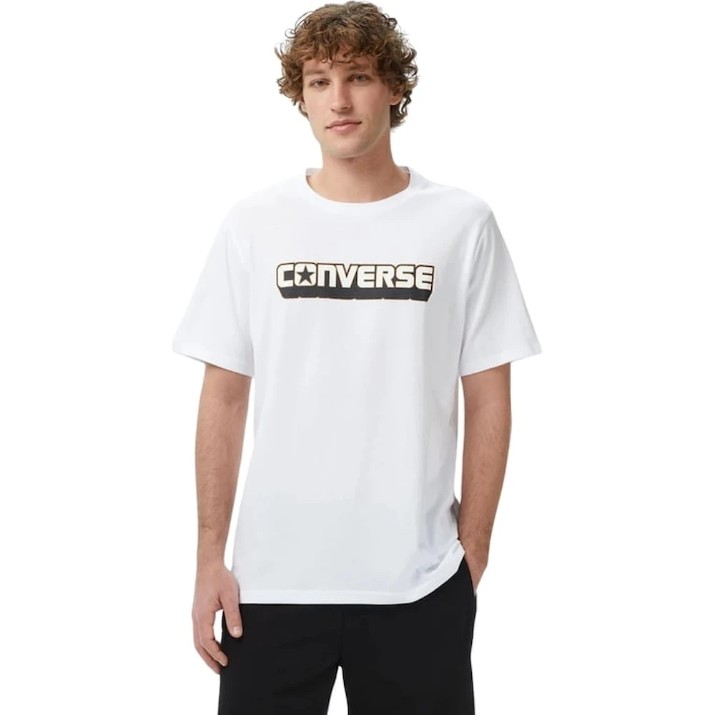 Tricou bărbătesc Converse Dimension Logo White, s.XL