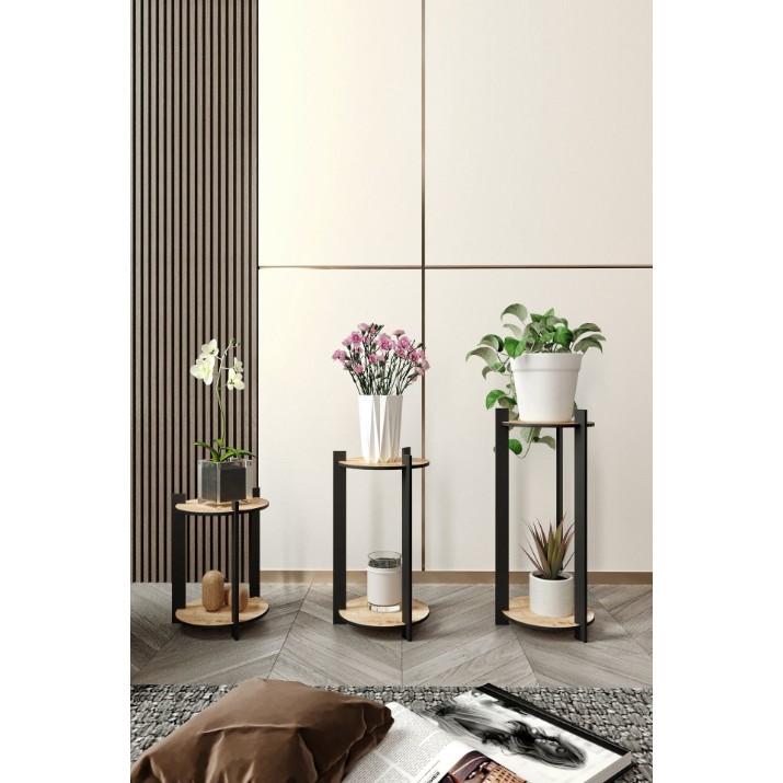 Set de suporturi pentru flori Hanah Home Flower Desk Round Oak