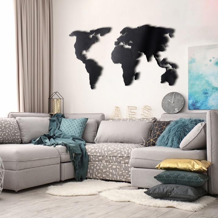 Декоративное панно Wallity World Map Silhouette XL