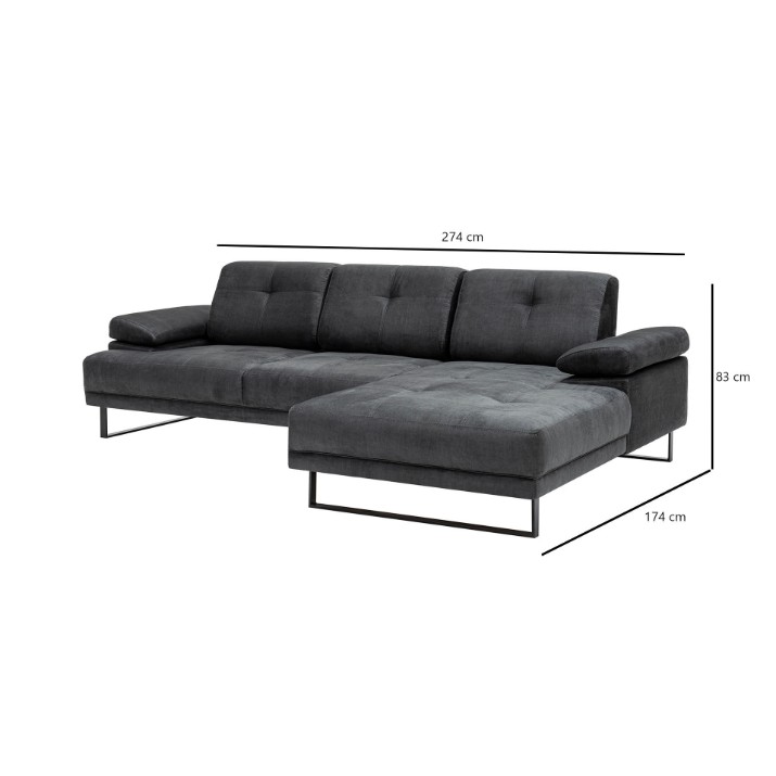 Canapea de colț Atelier Del Sofa Mustang Small Right Anthracite
