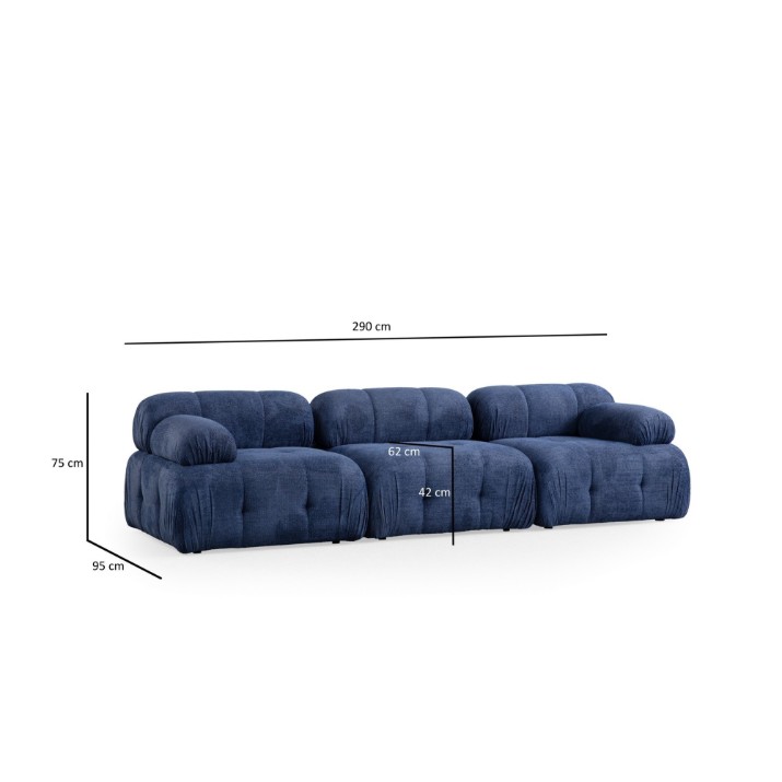 Canapea de colț Atelier Del Sofa Petite 3 Night Blue