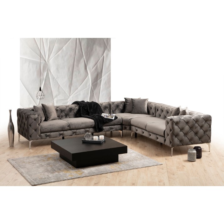Canapea de colț Atelier Del Sofa Como Right Anthracite