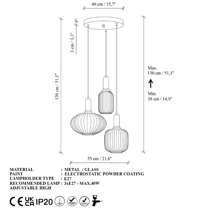 Lustră Opviq Asker 15201