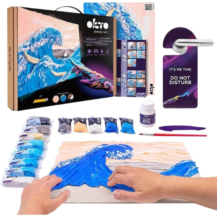 Tablou cu plastilină ușoară OKTO Clay Big Wave In Kanagawa 30x40cm (10004)