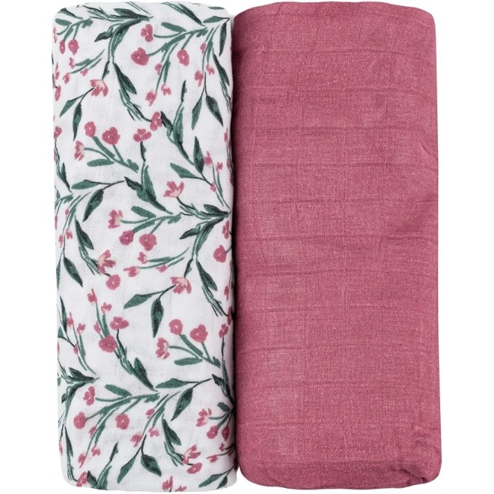 Пелёнки Petite&Mars Misty Pink Meadow 2pcs 120x120cm (417364)