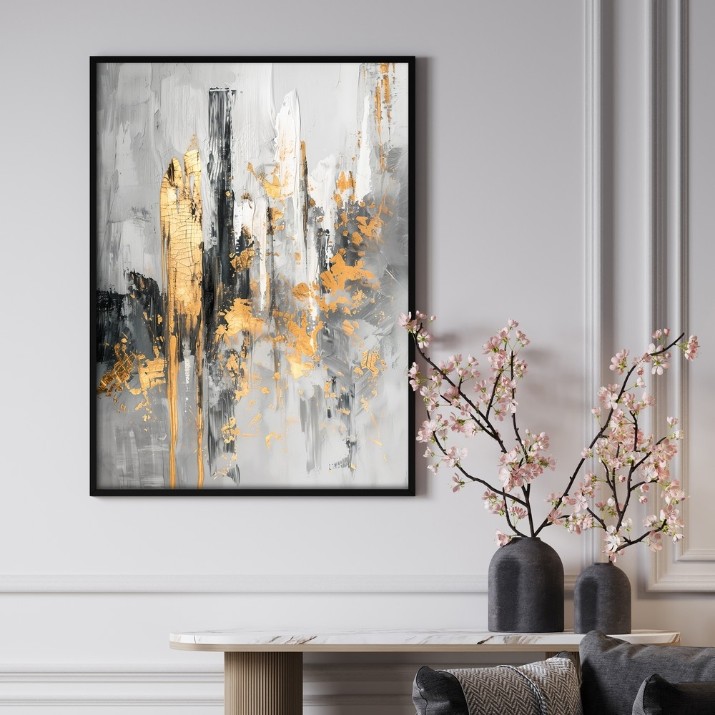 Pictură ArtShop Gray With A Gold Tint 50x75cm (PA376-M-L)