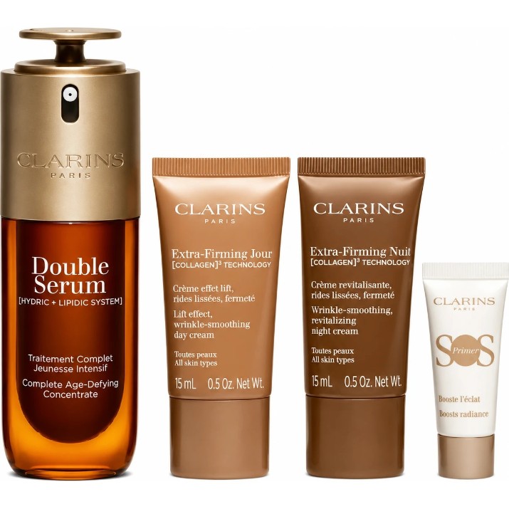 Set pentru îngrijirea tenului Clarins Coffret Double Serum & Extra-Firming Set 4pcs