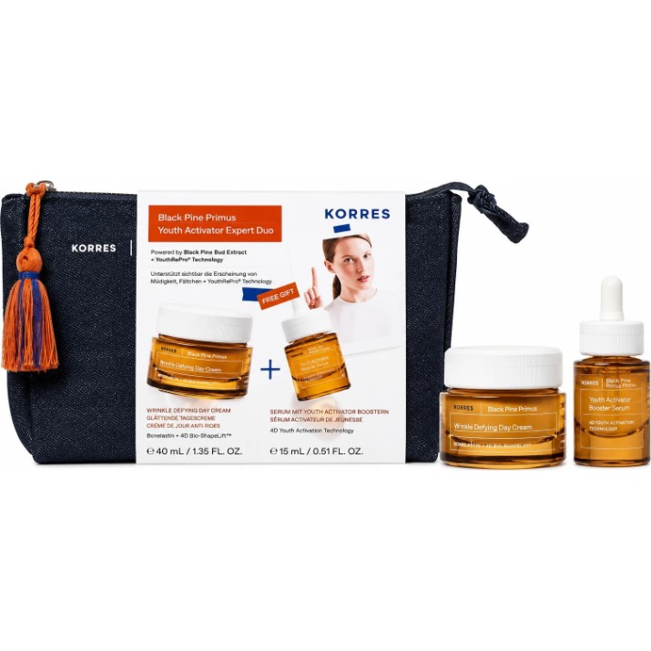 Set cadou Korres Black Pine Cream 40ml + Serum 15ml