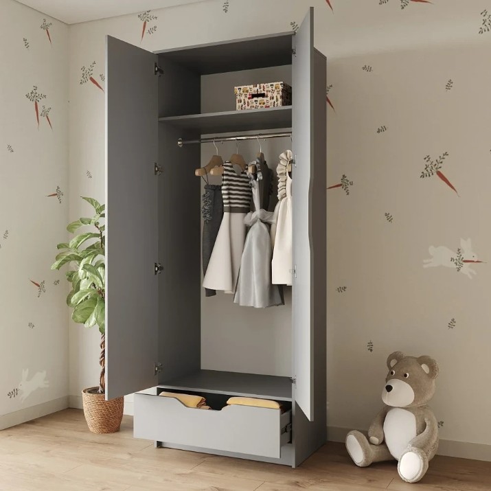 Dulap MebelStar Lilu 2D1S 80x50x210cm Grey (MBS-1406)