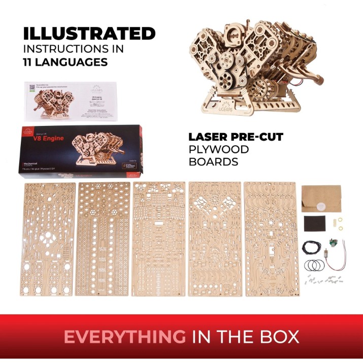 3D-puzzle UGears Engine Model Kit V8 (70264)