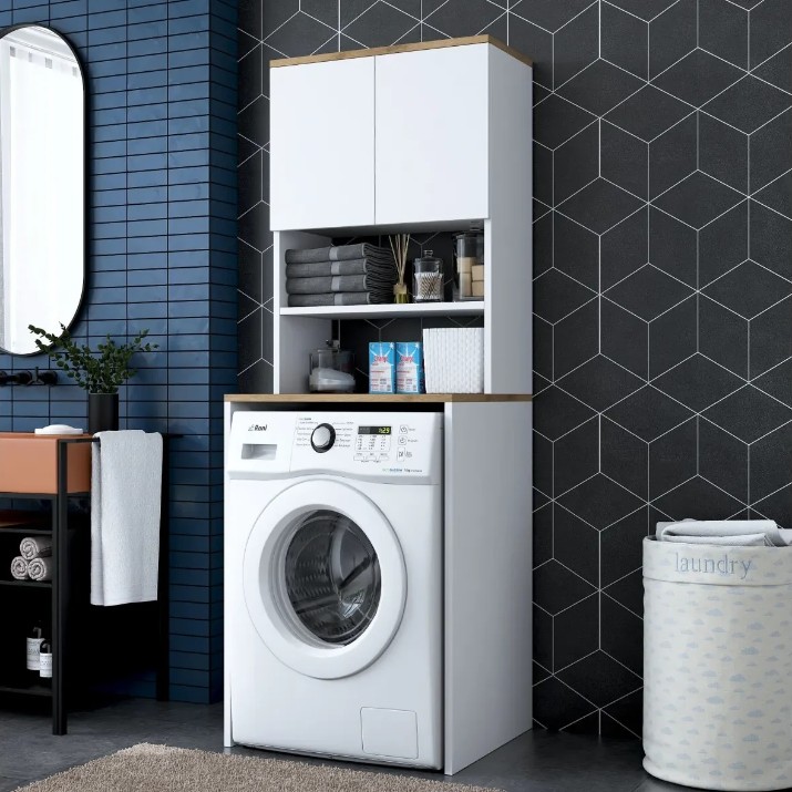 Dulap pentru masina de spalat Trendy KD101 1950 Walnut/White 183.6x65x60cm GTR005304