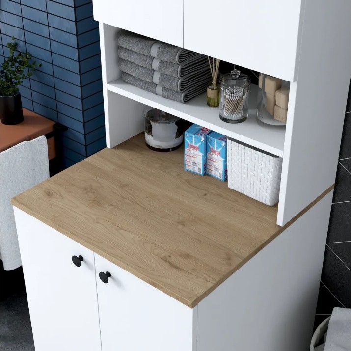 Dulap pentru masina de spalat Trendy KD102 2160 Walnut/White 183.6x72.5x70cm GTR005305