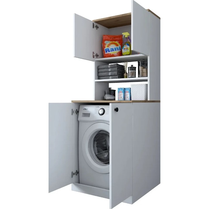 Dulap pentru masina de spalat Trendy KD102 2160 Walnut/White 183.6x72.5x70cm GTR005305