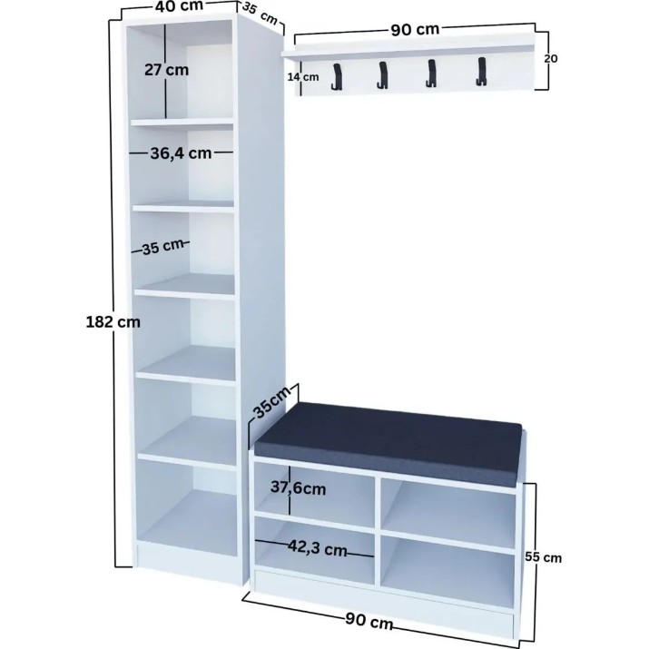 Прихожая Trendy Lucas 1600-54 130x182x35cm (GTR008036)