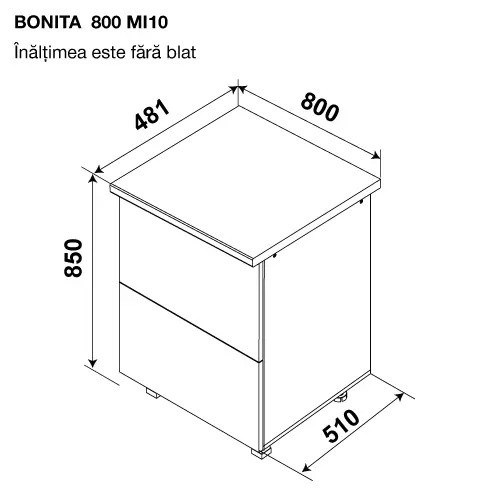 Кухонный модуль Ambianta Bonita MI10 800 Alb