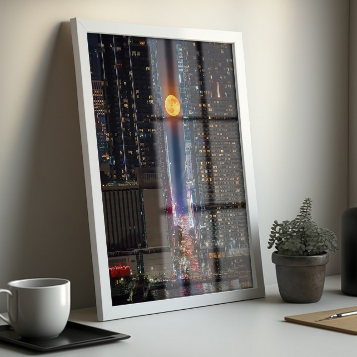 Картина ArtShop The Moon Through the City at Night 60x90cm (PCM118)
