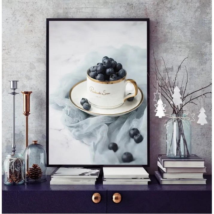 Pictură ArtShop White Cup with Berries 30x45cm (PM38-XL-L)