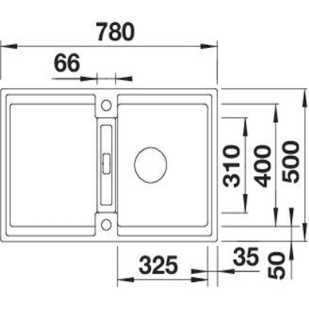 Chiuvetă de bucătărie Blanco Adira 45S RV SG COF RC AC SINK (527592)