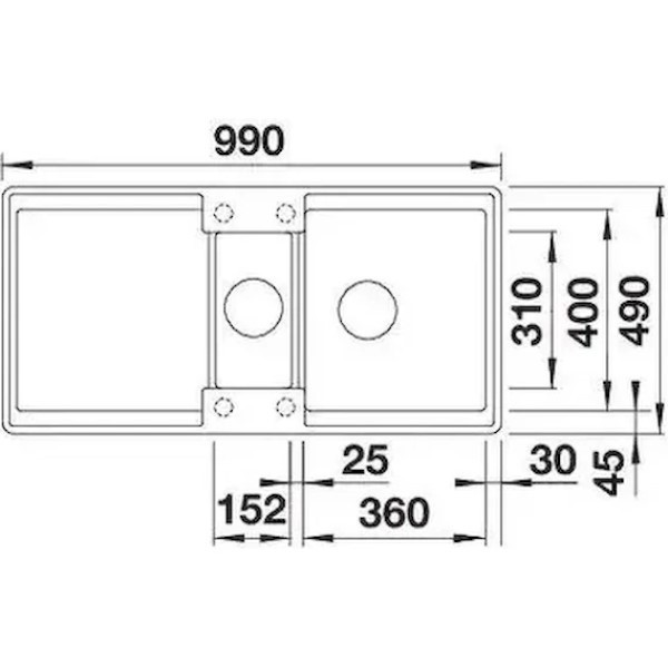 Chiuvetă de bucătărie Blanco Adira 6S-F RV SG TAR RC AC SINK (527615)