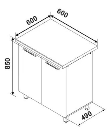 Кухонный модуль Ambianta Bonita MI5 600 Antracit