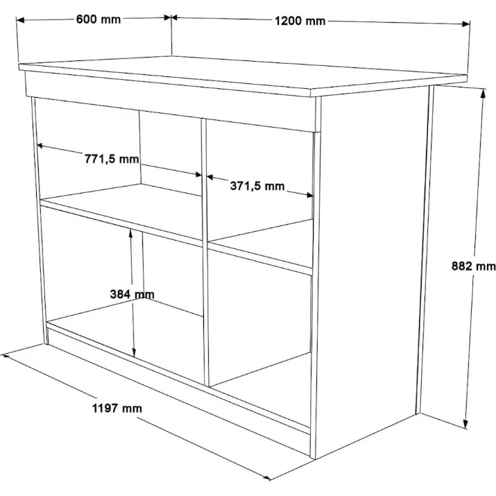 Masa de bar Trendy OR2-S Oak 120x88.2x60cm GTR005761