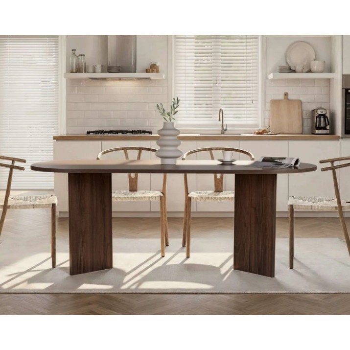 Masă pentru bucătărie Trendy Sabella Venezia Walnut 200x75x90cm (GTR008204)