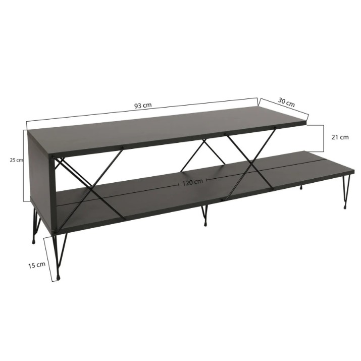 Comodă TV Trendy Strada 120x40x30cm Anthracite (GTR000208)