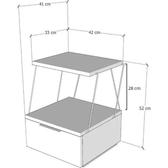 Noptieră Trendy Tekoba 42x52x41cm Anthracite (GTR001530)