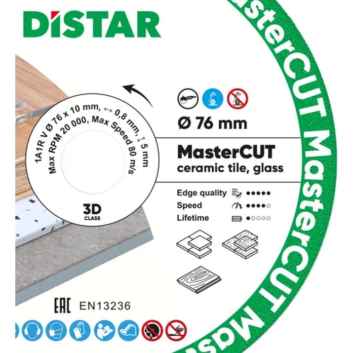 Disc de tăiere Distar 1A1R-V MasterCUT d76x0.8x5x10mm (87015424052)