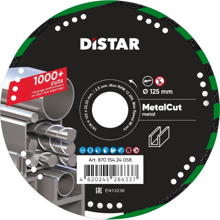 Disc de tăiere Distar 1A1R-V Metal CUT d125 (87015424058)