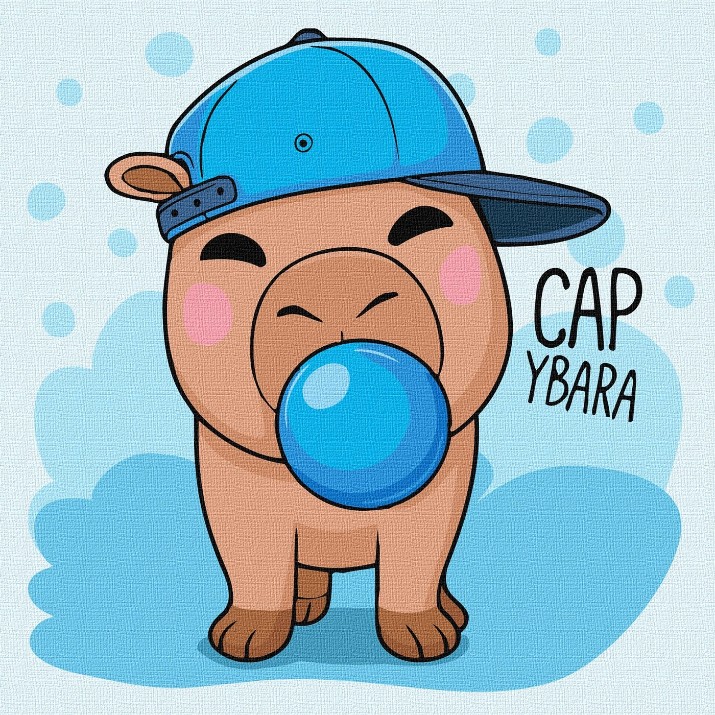 Картина по номерам Ideyka Capybara Blowing A Bubble 30x30cm (KHO1293)