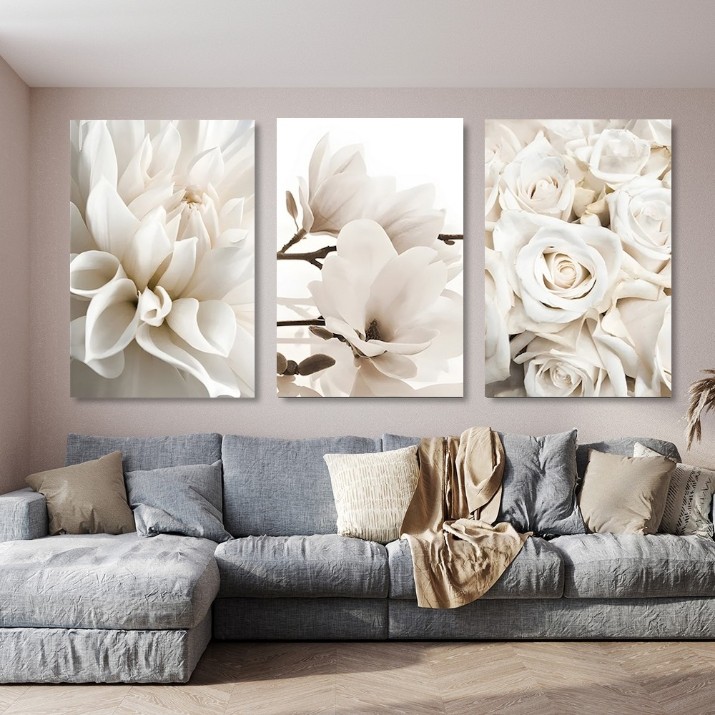 Pictură ArtShop Beige Flowers Triplych 40x60cm (SET457-XL)