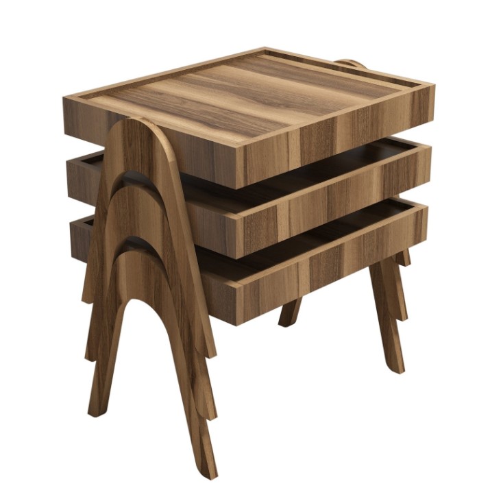 Set măsuţe cafea Hanah Home Roma Walnut