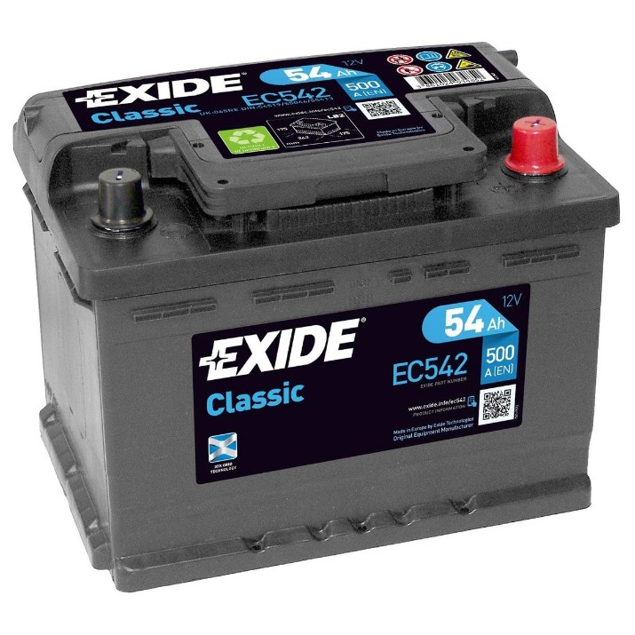 Автомобильный аккумулятор Exide Classic EC542