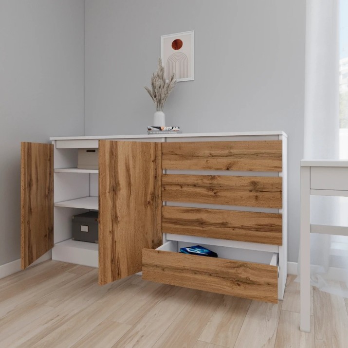 Комод Smartex Т2 160cm White/Dark Oak