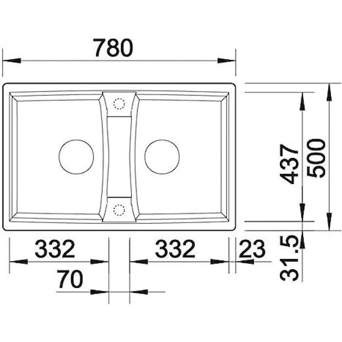 Chiuvetă de bucătărie Blanco Lexa 8 RV (527281)