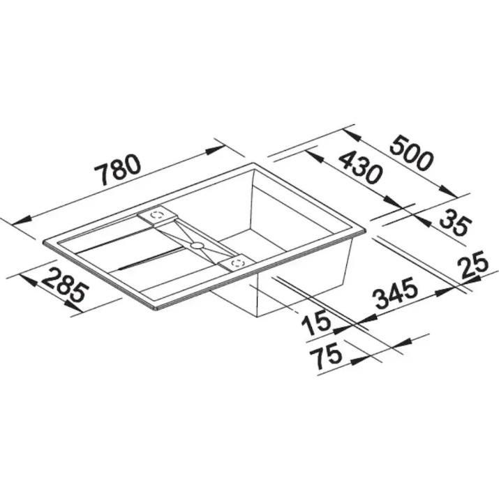 Chiuvetă de bucătărie Blanco Metra 45S (527289)