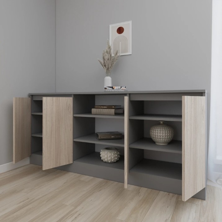 Dulăpior Smartex Т5 160cm Graphite/Light Oak