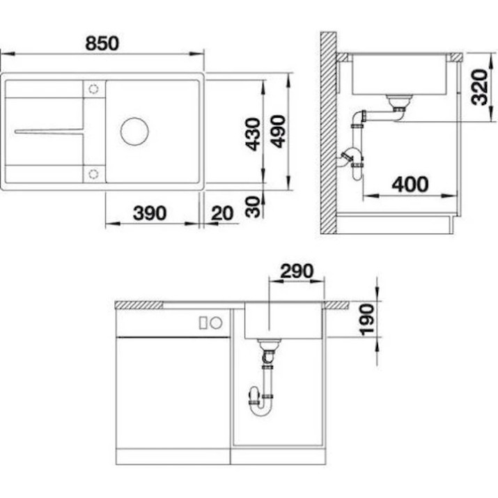 Chiuvetă de bucătărie Blanco Metra 5S-FM (519097)