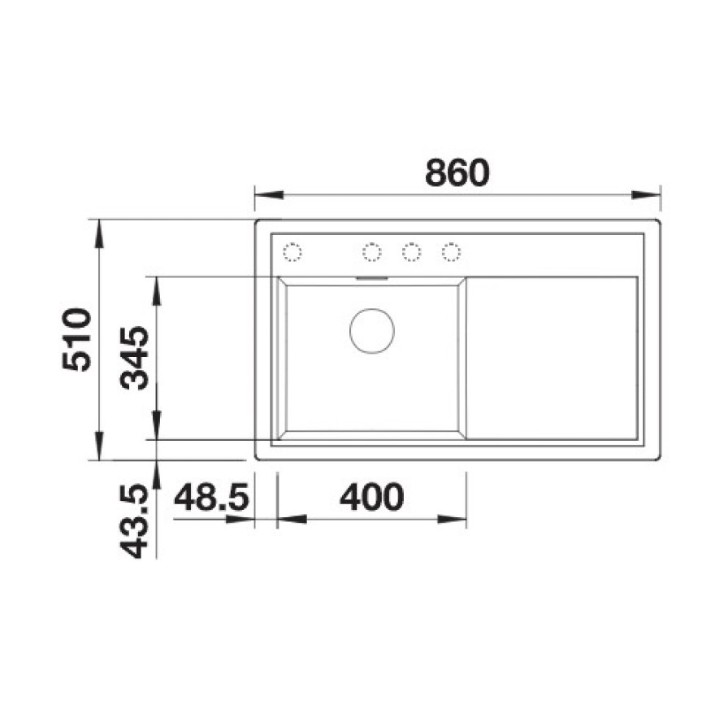 Chiuvetă de bucătărie Blanco Zenar 45S (523859)