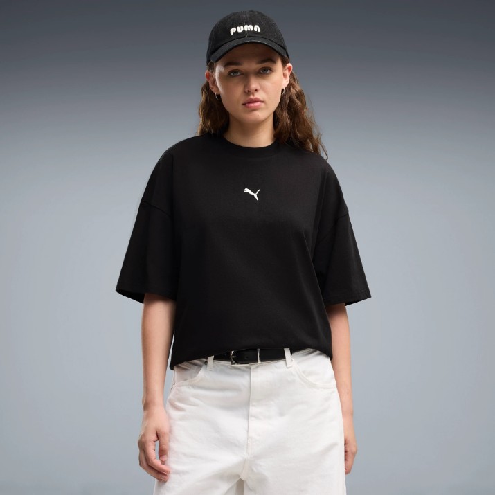 Женская футболка Puma Essentials Oversized Puma Black, s.S