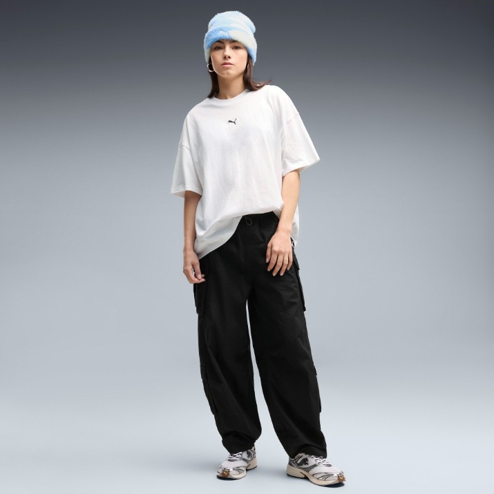 Tricou de dame Puma Essentials Oversized Puma White, s.XS