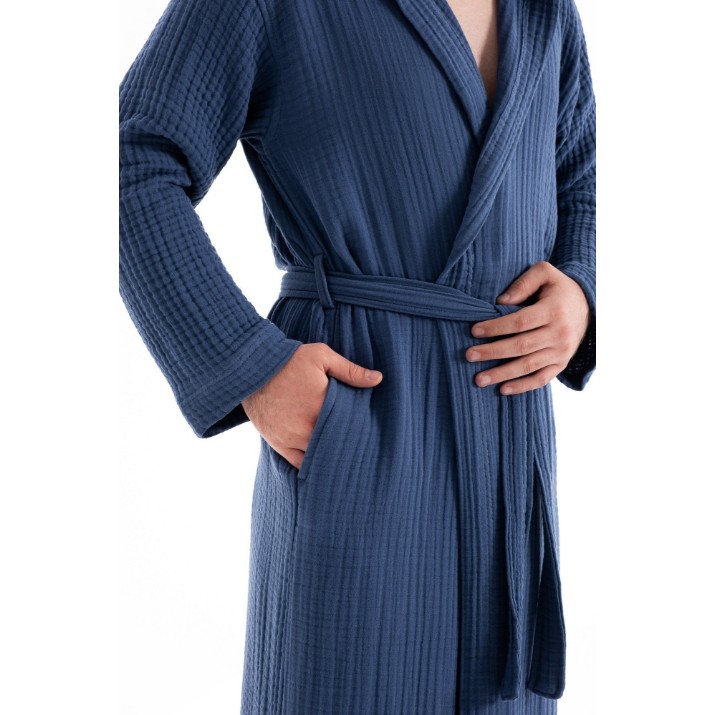 Halat de baie Halat L'Essentiel Muslin Navy Blue, s.L/XL