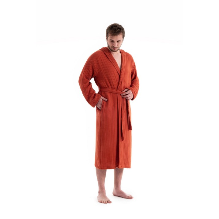 Halat de baie Halat L'Essentiel Muslin Tile Red, s.L/XL