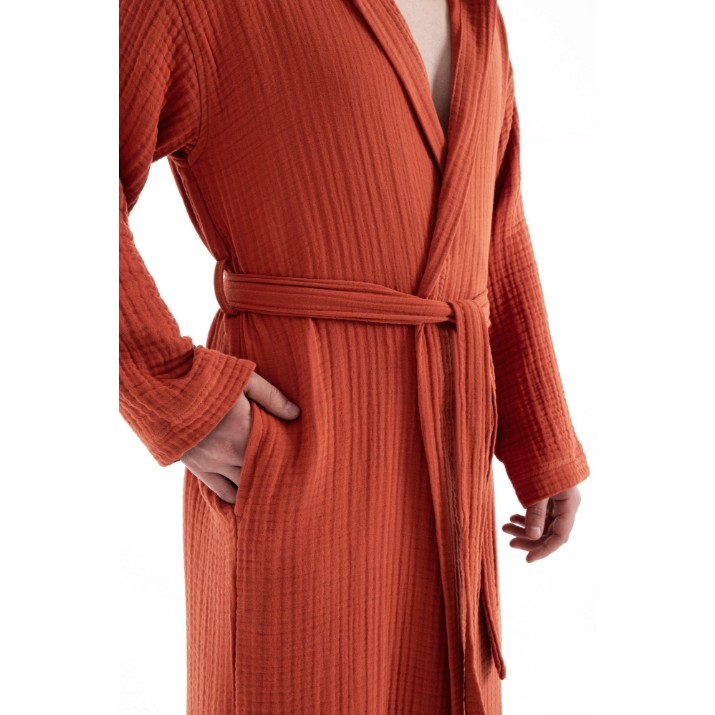 Halat de baie Halat L'Essentiel Muslin Tile Red, s.L/XL