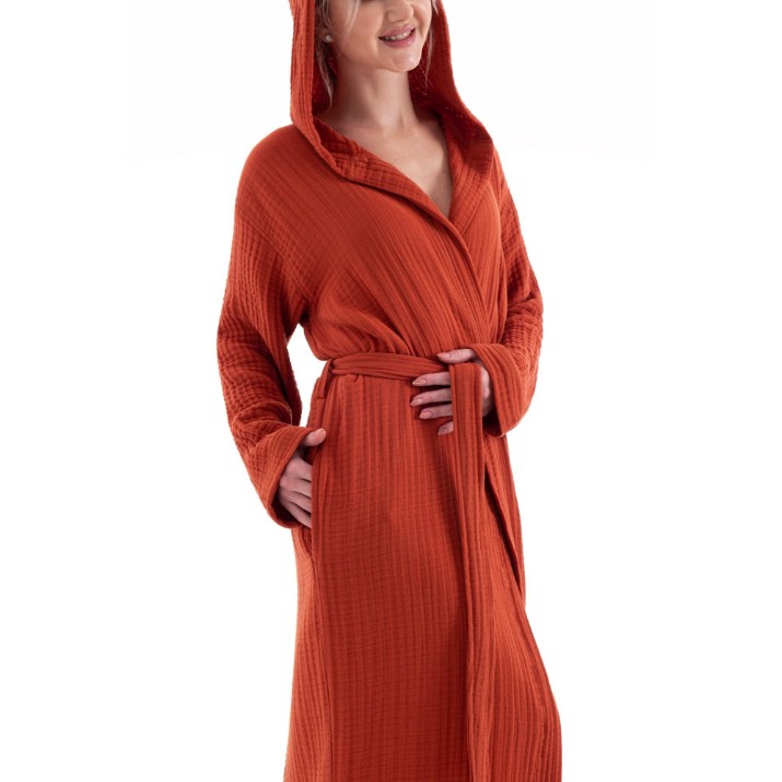 Halat de baie Halat L'Essentiel Muslin Tile Red, s.L/XL